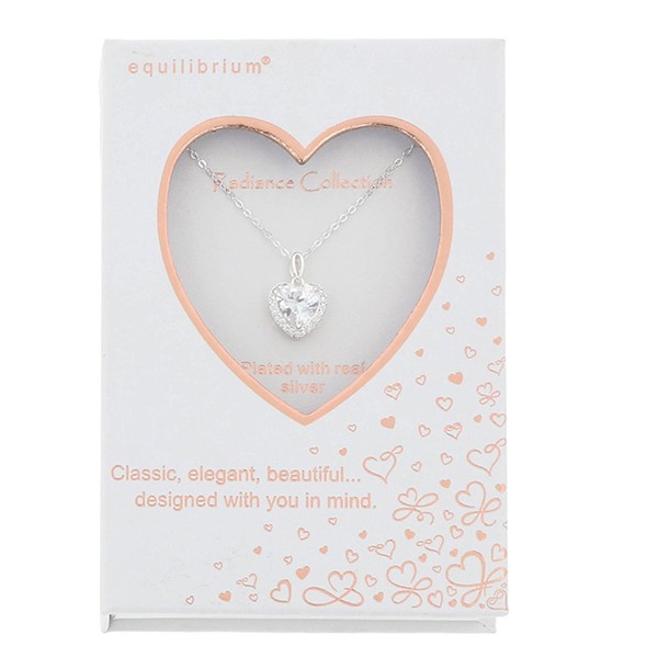 Radiance Sparkle Heart Silver Plated Necklace