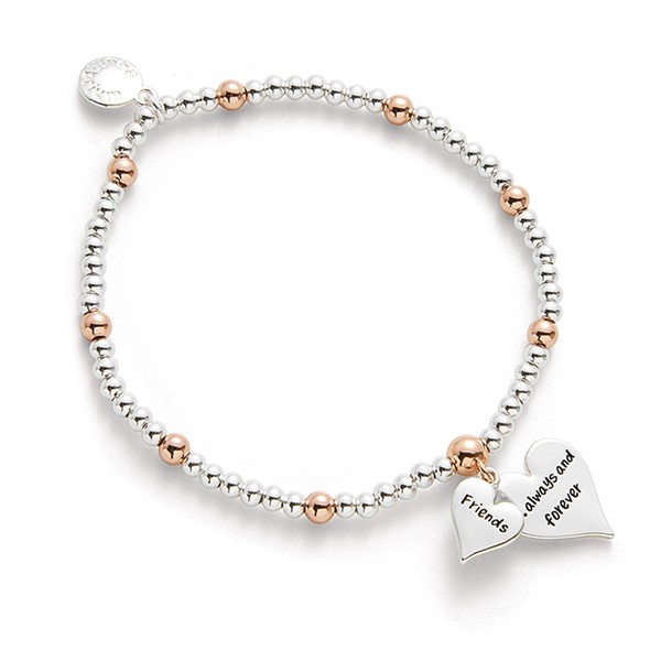 Two Hearts Two Tone Bracelet Friends Ever