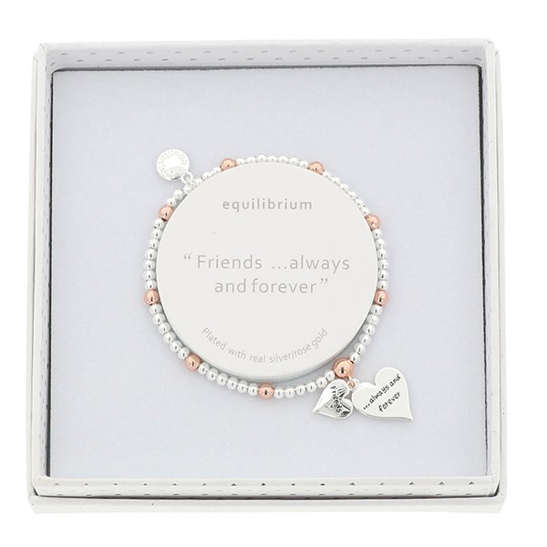 Two Hearts Two Tone Bracelet Friends Ever