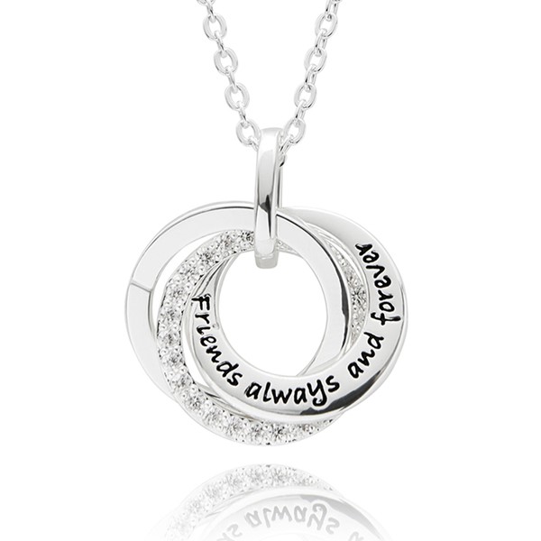 Entwinded Sentiment Silver Plated Necklace Friends