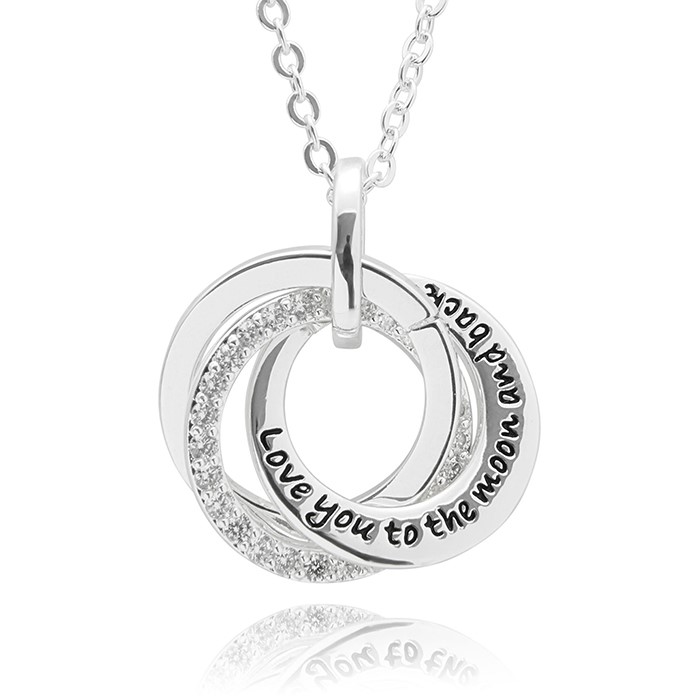 Entwinded Sentiment Silver Plated Necklace Love Moon