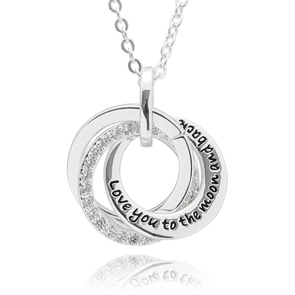 Entwinded Sentiment Silver Plated Necklace Love Moon
