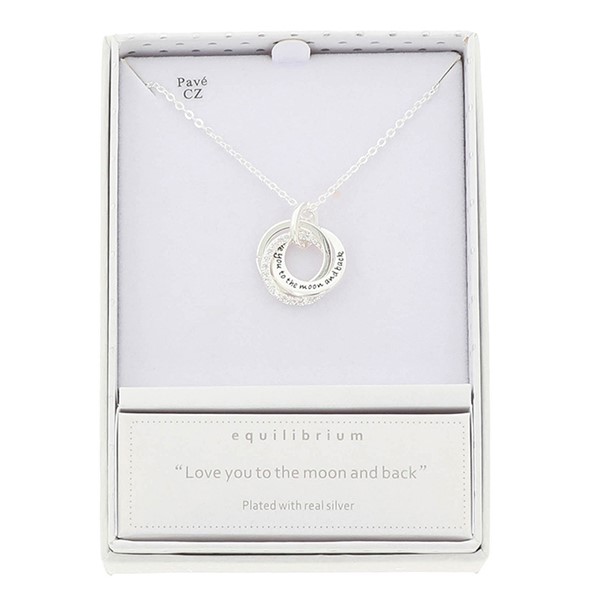 Entwinded Sentiment Silver Plated Necklace Love Moon