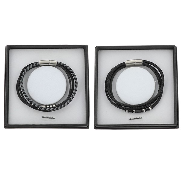 EQ For Men Triple Leather Bracelet