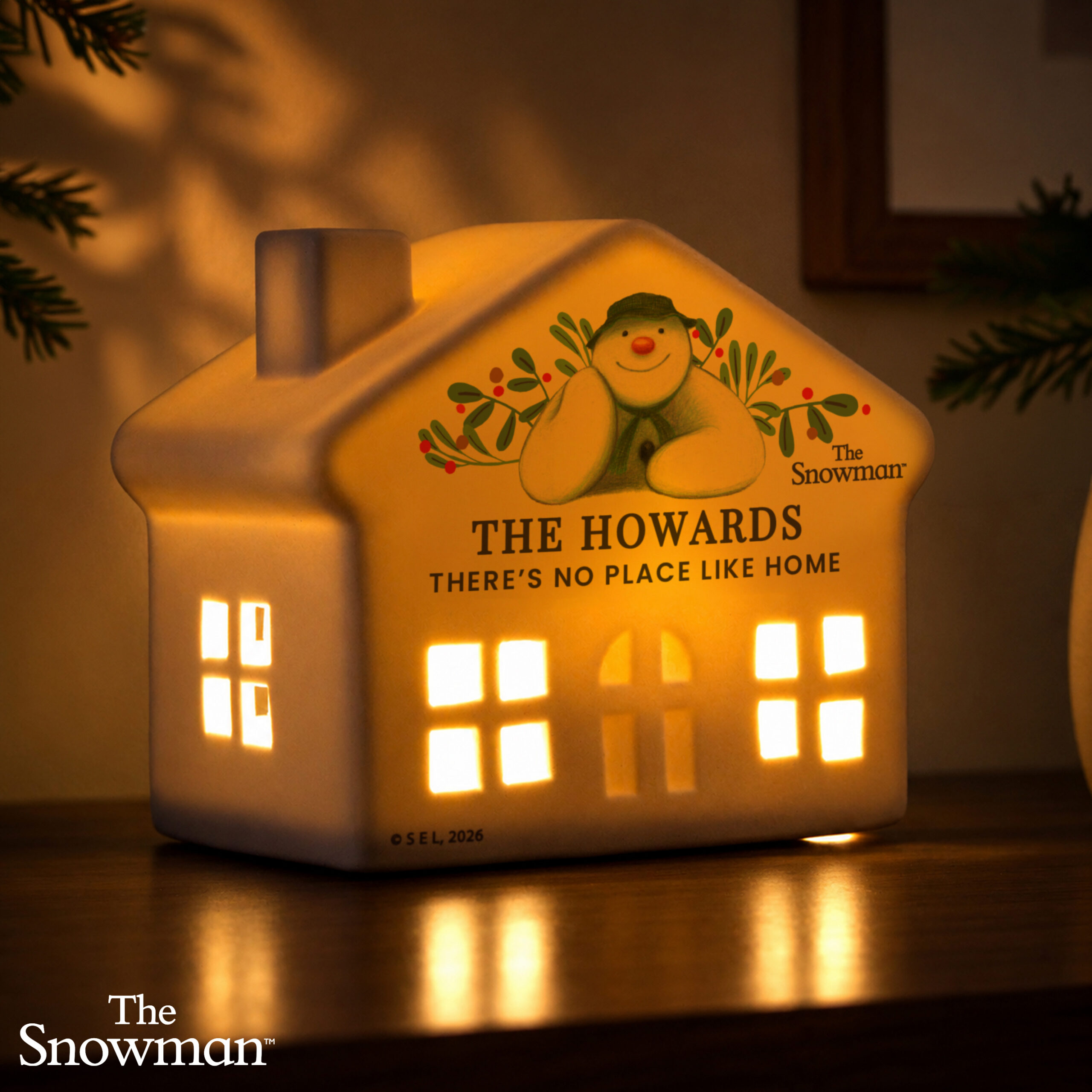 Personalised The Snowman Botanical LED House