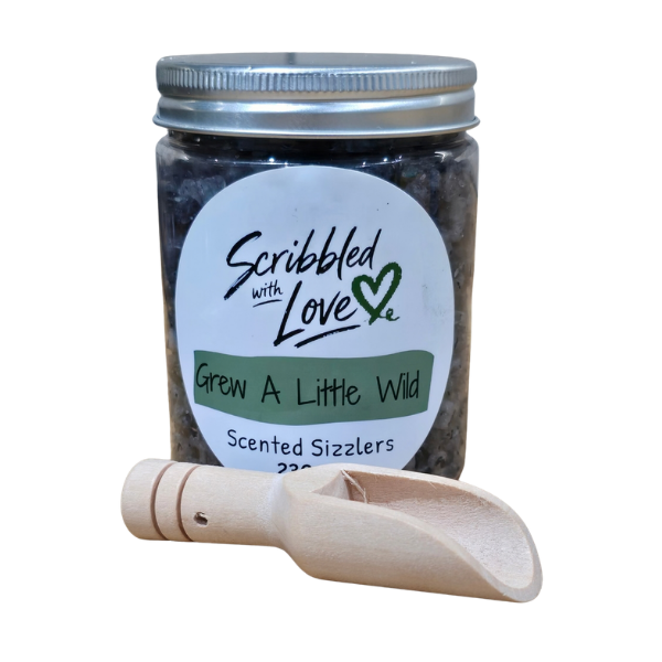 Scribbled with Love Grew a Little Wild scented sizzlers with black plum and rhubarb fragrance notes