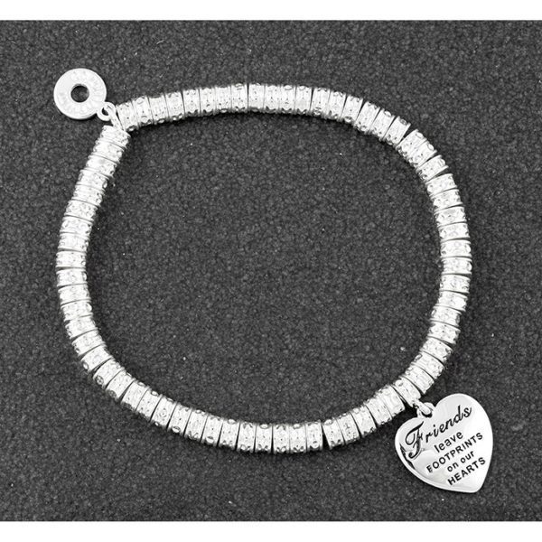 Equilibrium Rings Sentiment Silver Plated Bracelet Footprints