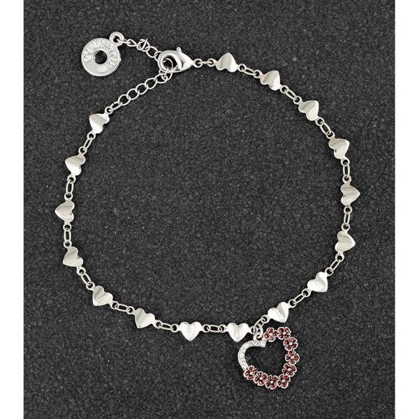Equilibrium Poppy Diamante Heart Bracelet