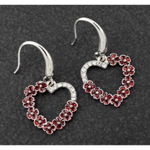 Equilibrium Poppy Diamante Heart Earrings