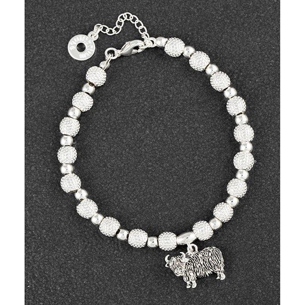 Highland Coo Silver Plated Charm Bracelet