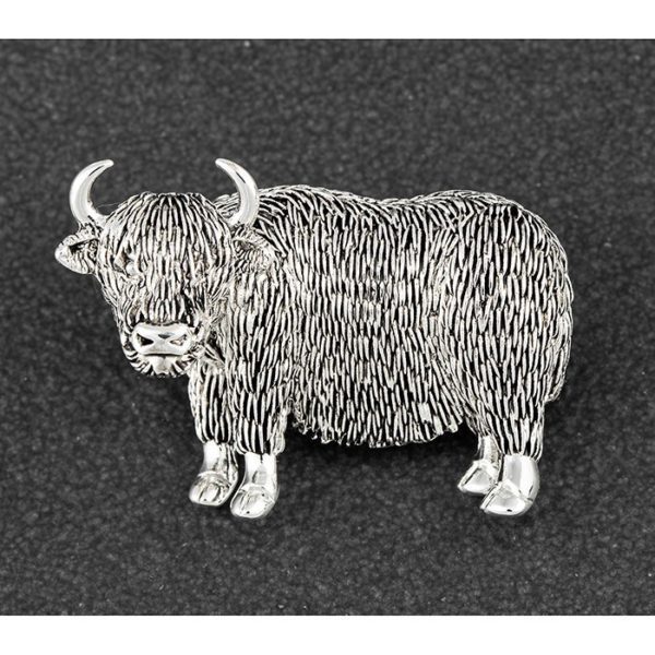 Equilibrium Highland Coo Silver Plated Brooch