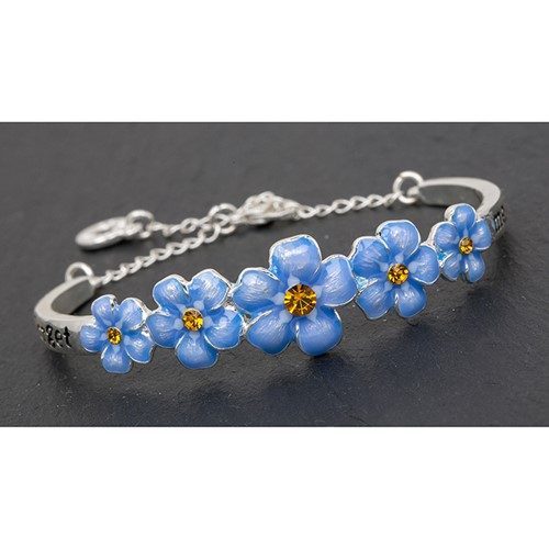 Equilibrium Silver Plated Forget Me Not Pretty Bangle