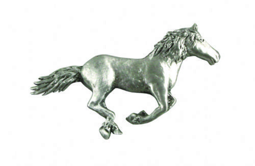 Galloping Horse Pewter Lapel Pin
